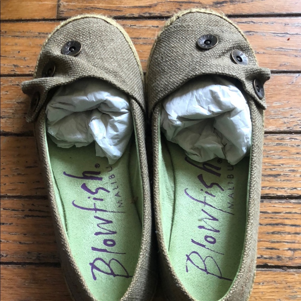 Blowfish Tan Flats with Button Detail
